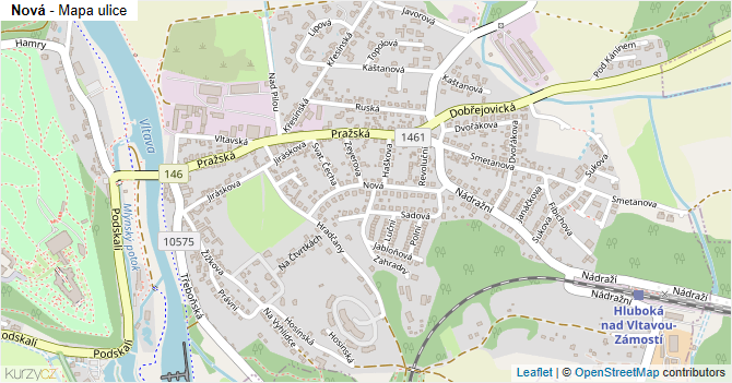 Nová - mapa ulice
