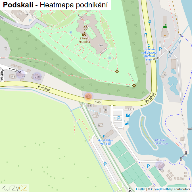 Mapa Podskalí - Firmy v ulici.