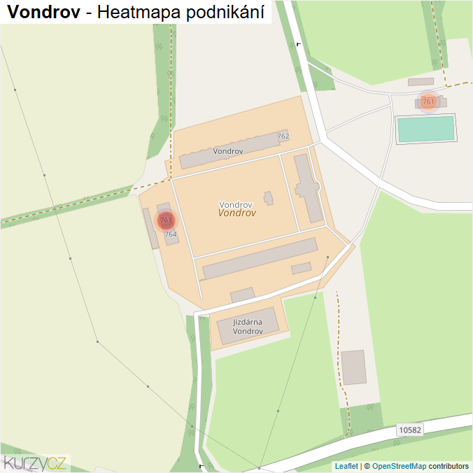 Mapa Vondrov - Firmy v ulici.