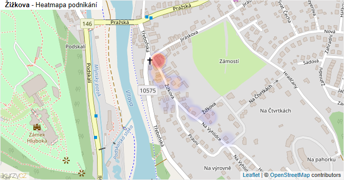 Žižkova - mapa podnikání