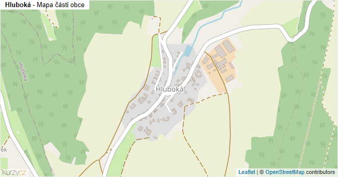 Hluboká - mapa části obce