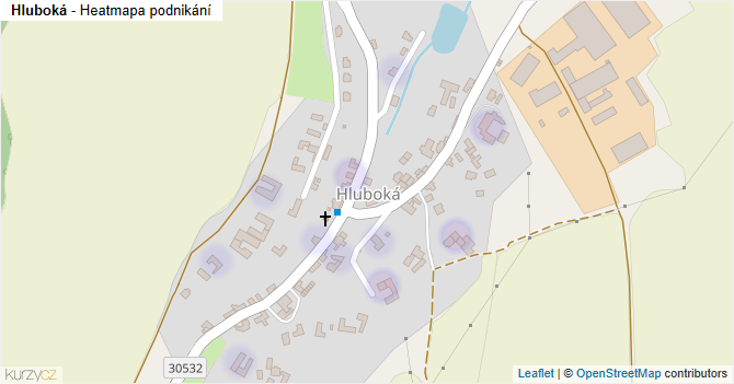 Hluboká - mapa podnikání