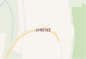 Střítež v obci Hluboká - mapa části obce