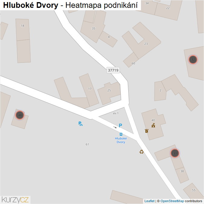 Mapa Hluboké Dvory - Firmy v obci.