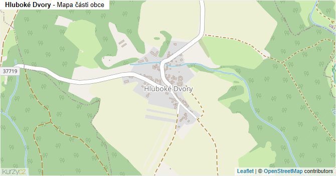 Hluboké Dvory - mapa části obce