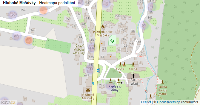 Hluboké Mašůvky - mapa podnikání