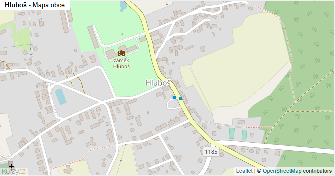 Hluboš - mapa obce