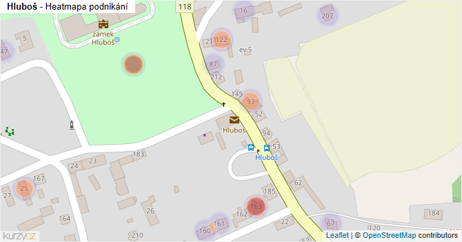 Hluboš - mapa podnikání