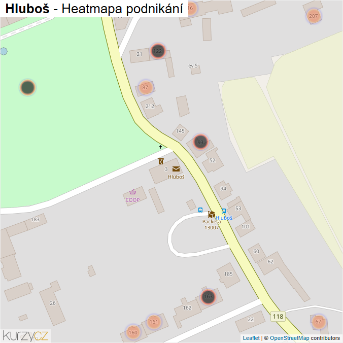 Mapa Hluboš - Firmy v obci.