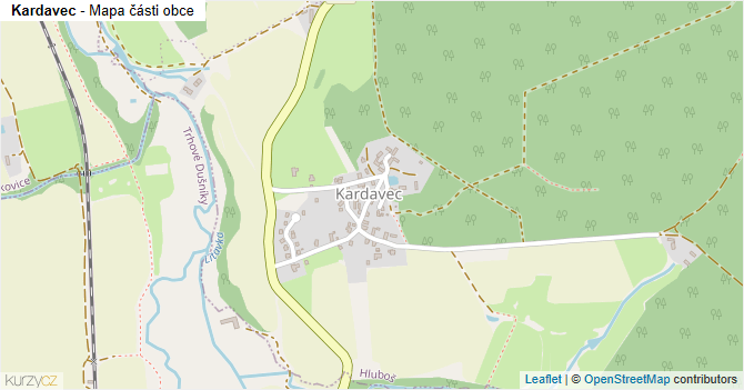 Kardavec - mapa části obce