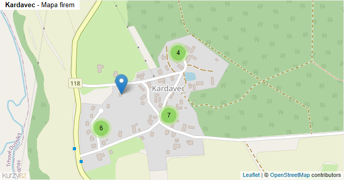 Kardavec - mapa firem