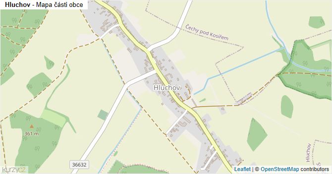 Hluchov - mapa části obce