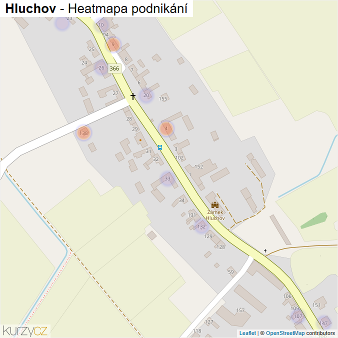 Mapa Hluchov - Firmy v části obce.