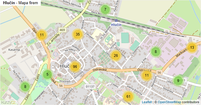 Hlučín - mapa firem