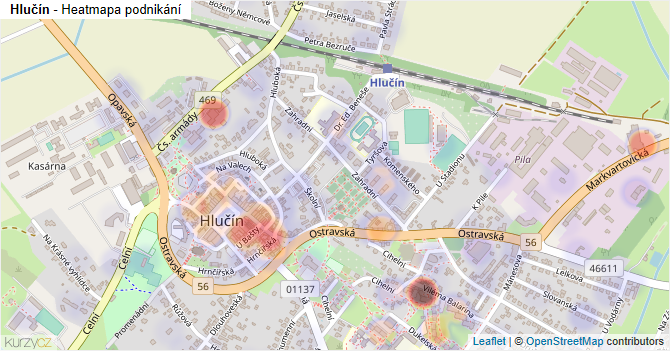 Hlučín - mapa podnikání