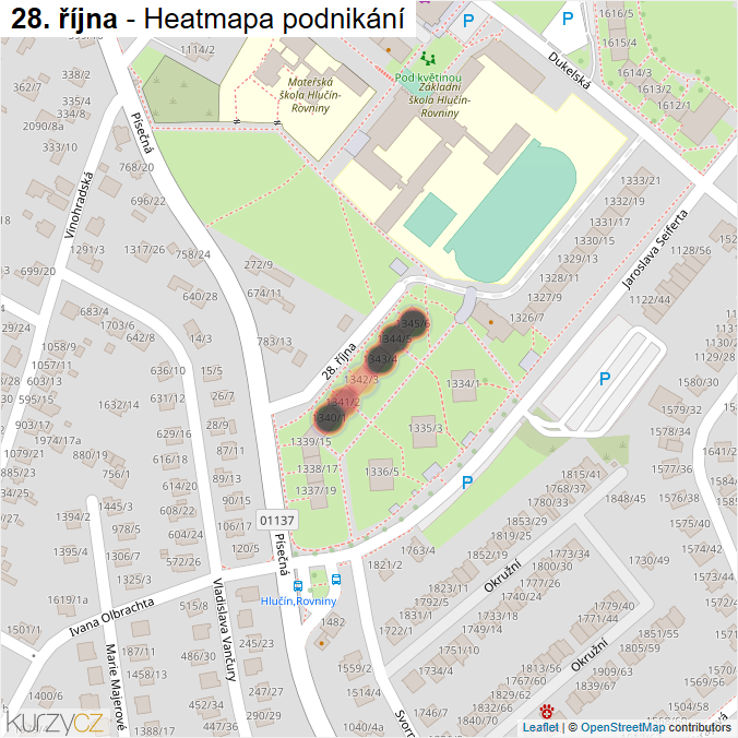 Mapa 28. října - Firmy v ulici.