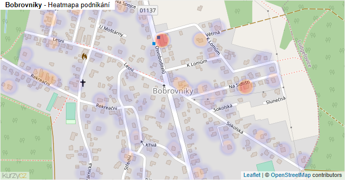 Bobrovníky - mapa podnikání