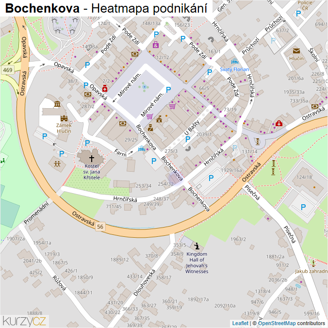 Mapa Bochenkova - Firmy v ulici.