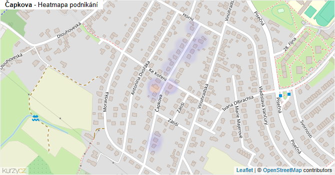 Čapkova - mapa podnikání