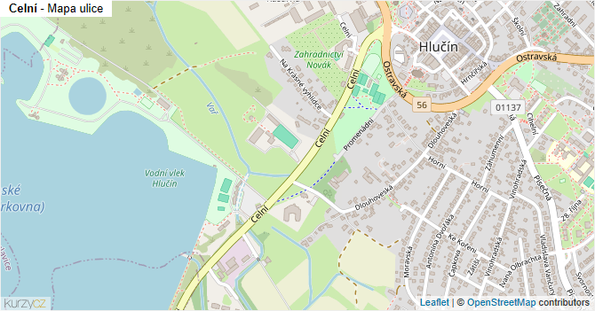 Celní - mapa ulice