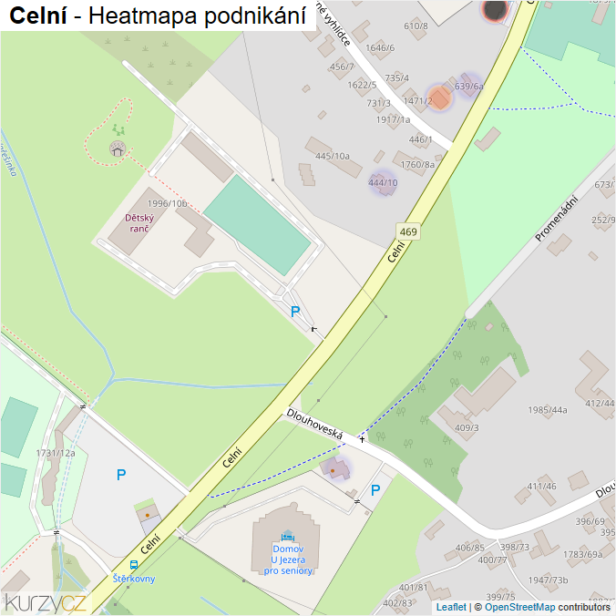Mapa Celní - Firmy v ulici.