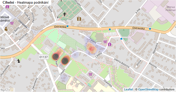 Cihelní - mapa podnikání