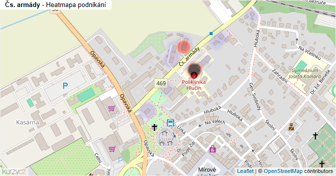 Čs. armády - mapa podnikání