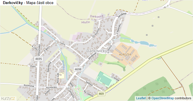 Darkovičky - mapa části obce