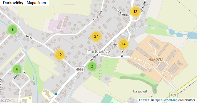 Darkovičky - mapa firem