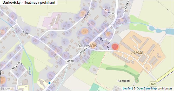 Darkovičky - mapa podnikání
