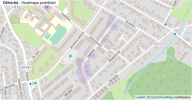 Dělnická - mapa podnikání