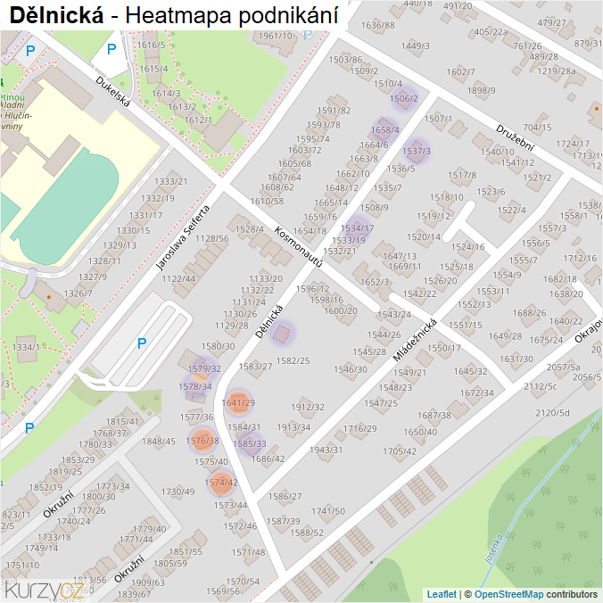 Mapa Dělnická - Firmy v ulici.