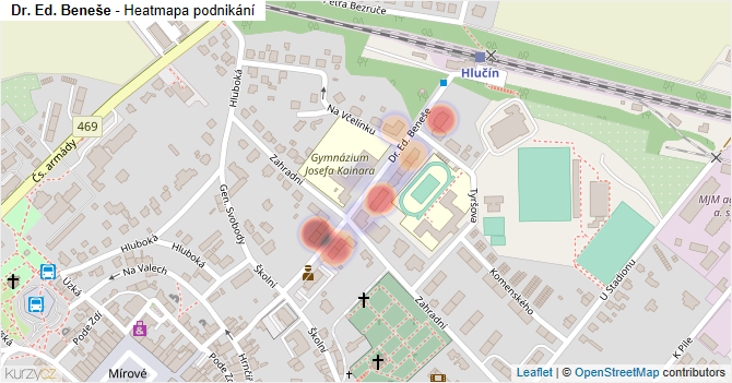 Dr. Ed. Beneše - mapa podnikání