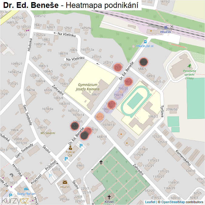 Mapa Dr. Ed. Beneše - Firmy v ulici.