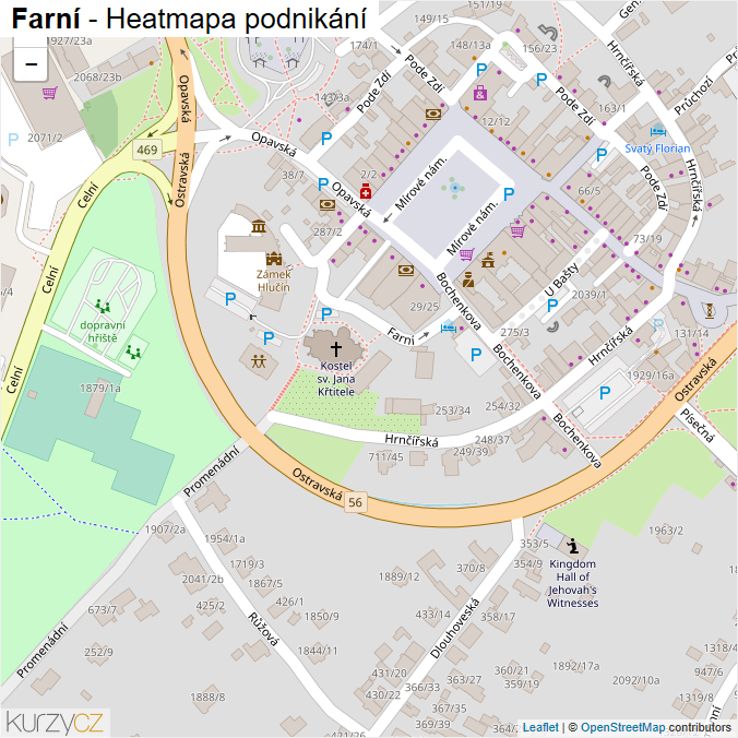 Mapa Farní - Firmy v ulici.