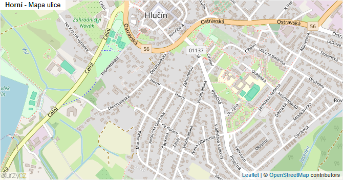 Horní - mapa ulice