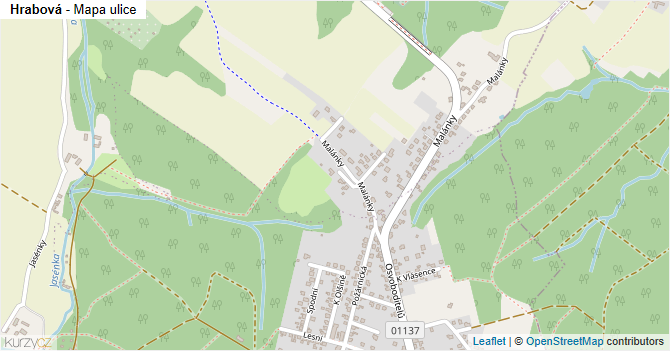 Hrabová - mapa ulice