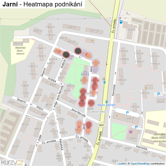 Mapa Jarní - Firmy v ulici.