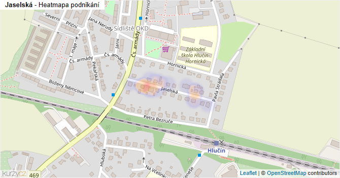 Jaselská - mapa podnikání
