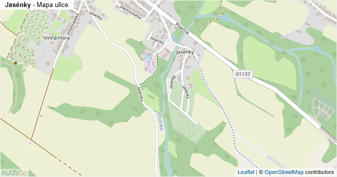 Jasénky - mapa ulice