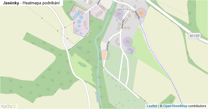 Jasénky - mapa podnikání