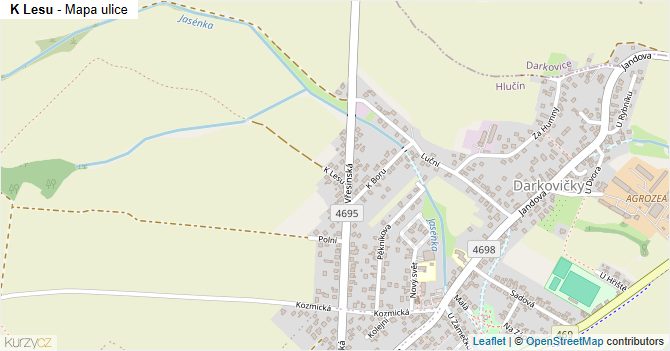 K Lesu - mapa ulice