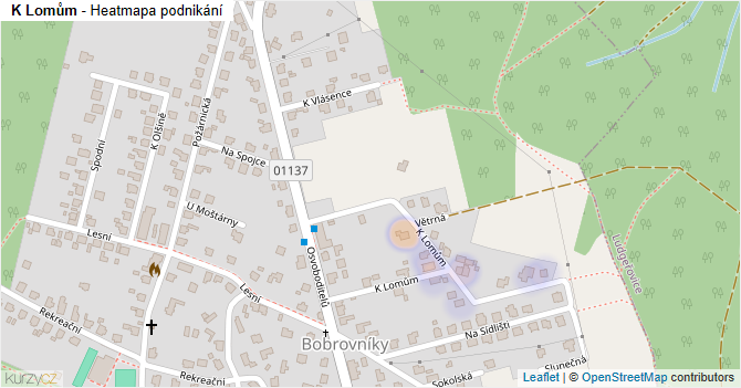 K Lomům - mapa podnikání