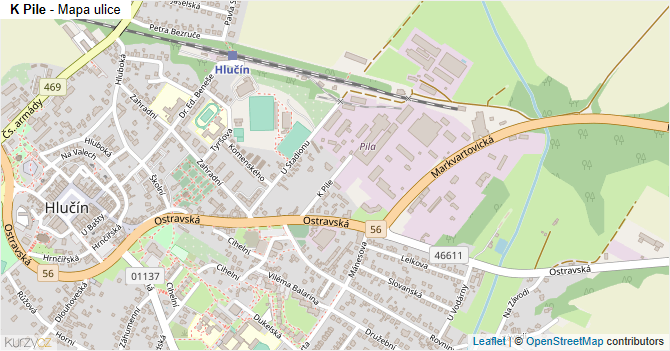 K Pile - mapa ulice