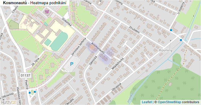 Kosmonautů - mapa podnikání