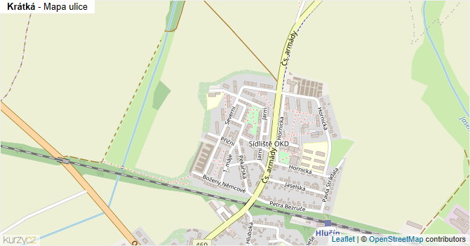 Krátká - mapa ulice