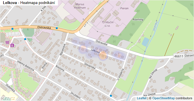Lelkova - mapa podnikání