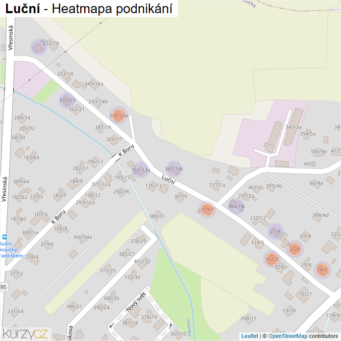 Mapa Luční - Firmy v ulici.