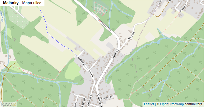 Malánky - mapa ulice