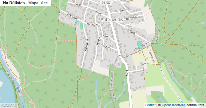 Na Důlkách - mapa ulice